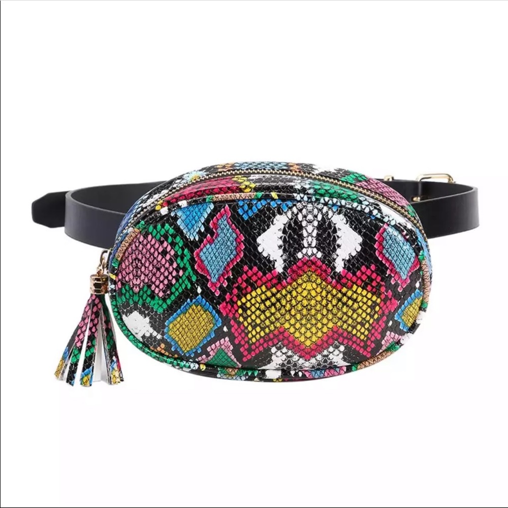 Snake print fanny pack